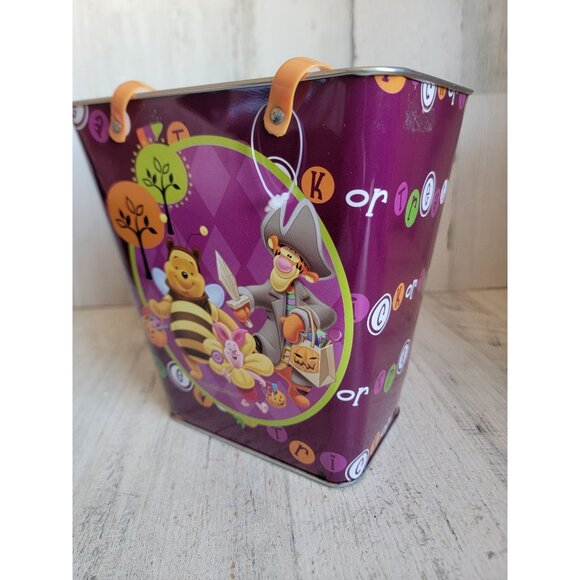 Winnie Pooh Halloween candy bucket metal tiger piglet Disney - Picture 5 of 10